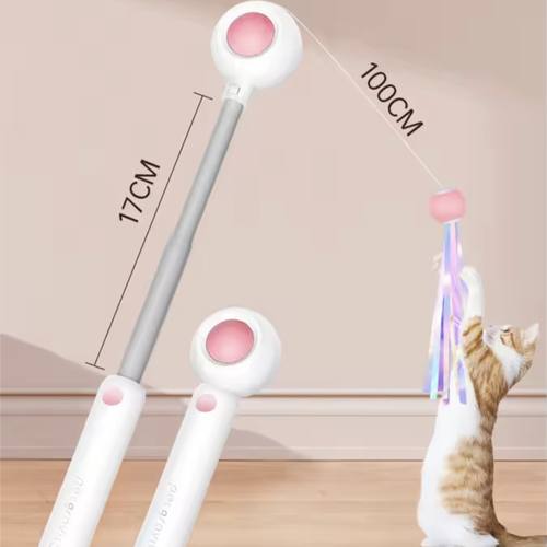 Інтерактивна вудочка Petgravity для кота з можливістю регулювання довжини (з лазером)